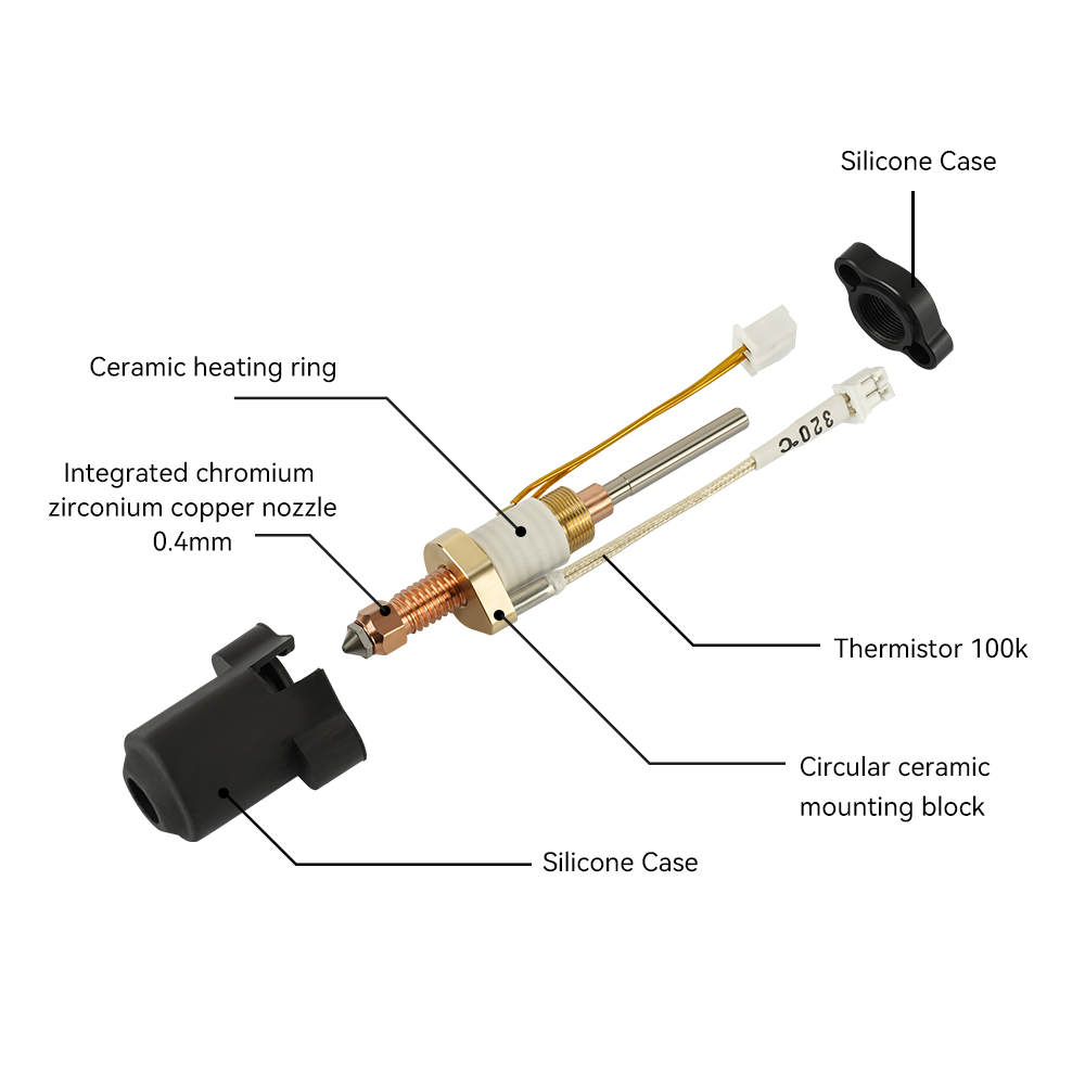 Hotend For Creality K1C K1 MAX - огляд і ціна High Flow Ceramic Hotend
